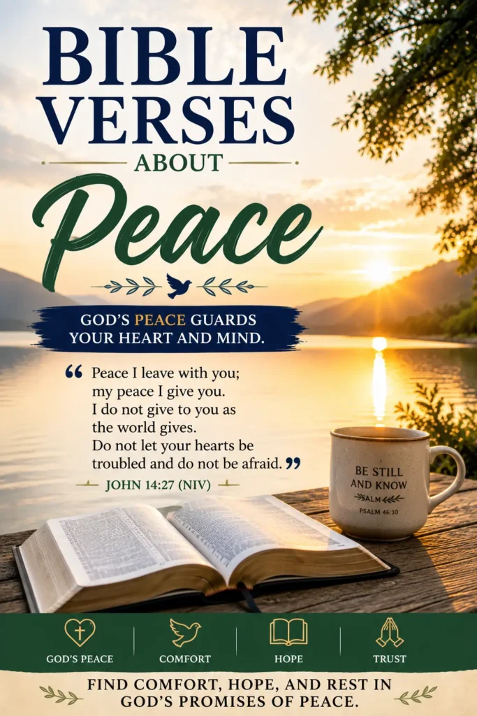 Looking for Bible Verses About Peace? Discover comforting KJV scriptures that bring hope, calm anxiety, and remind you of God's perfect peace.