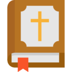 Bible Verse Finder tool displaying KJV Bible verses by topic with an open Bible, wooden cross, and modern Christian search interface.