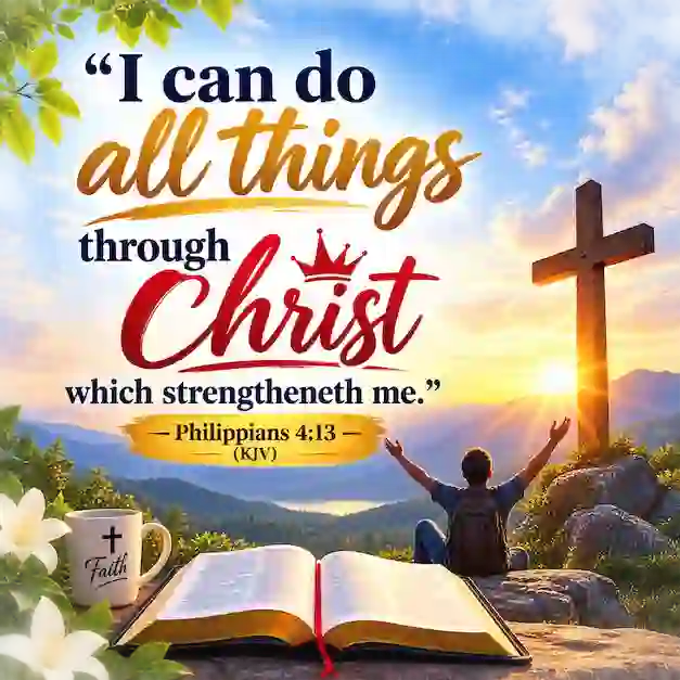 Philippians 4:13 KJV verse about doing all things through Christ