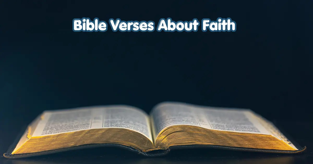 Open Bible featuring Bible verses about faith and KJV Scriptures