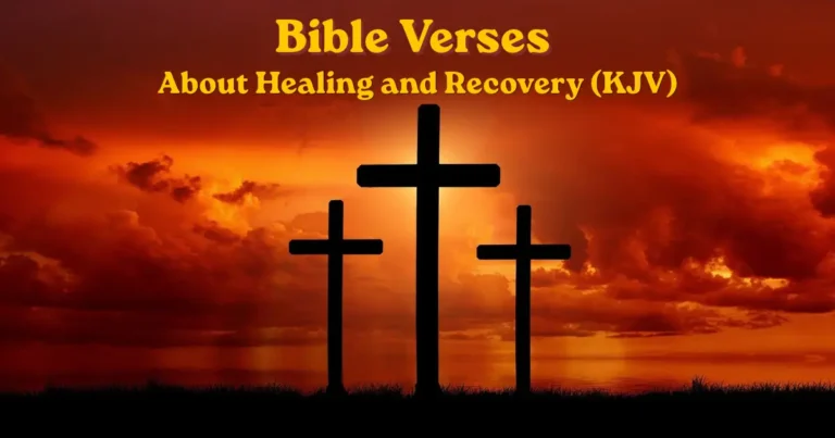 Bible verses about healing and recovery with three crosses at sunset