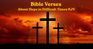 Bible verses about hope in difficult times with three crosses at sunset