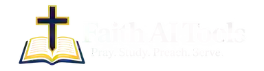 Faith AI Tools Christian faith tools logo with cross and Bible