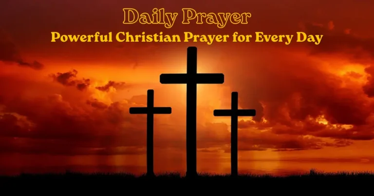 Daily prayer with three crosses at sunset, representing faith and Christian devotion