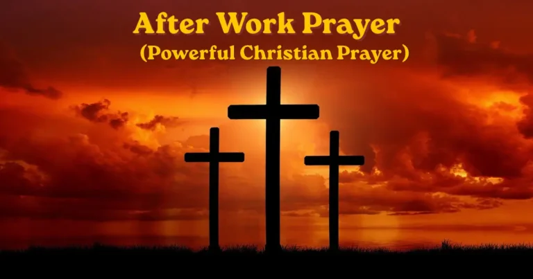 After work prayer with three crosses at sunset representing Christian faith and gratitude