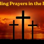 Healing prayers in the Bible with three crosses silhouetted against a sunset