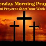 Monday morning prayer with three crosses at sunrise