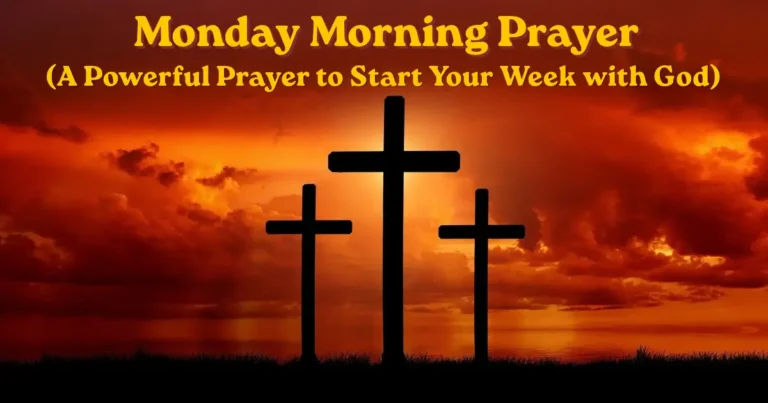 Monday morning prayer with three crosses at sunrise